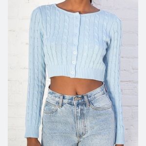Brandy Melville- blue cable knit top